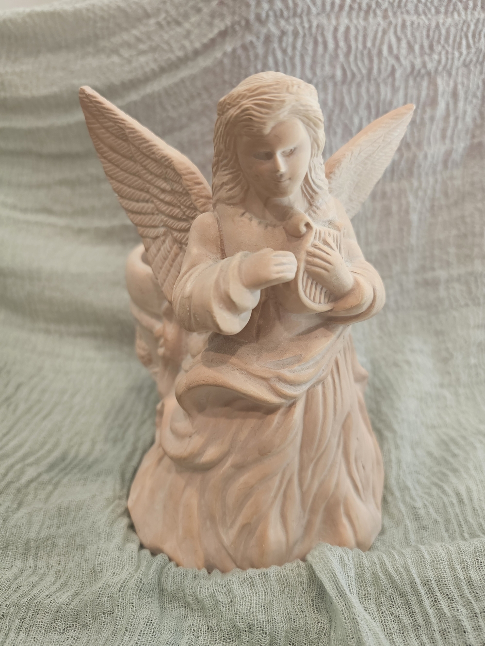BLOOMRITE Ceramic Angel Planter Pink Matte Art Pottery